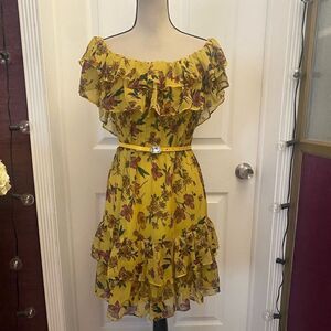 Scripted floral dress, M